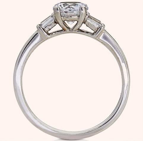 9k / 9ct white gold Trinity Engagement or Dress Ring: simulated diamonds. GLAMOROUS