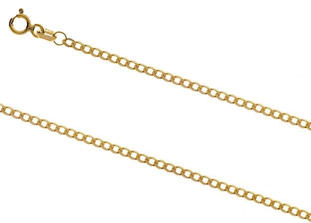 9k / 9ct gold oval curb CHAIN: 1.9mm wide, 45cm