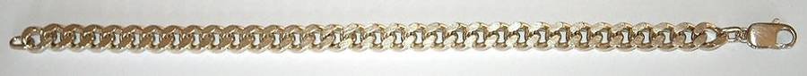 Cut curb BRACELET: 9mm wide, 24cm, sterling silver. Ready for you. Last one!