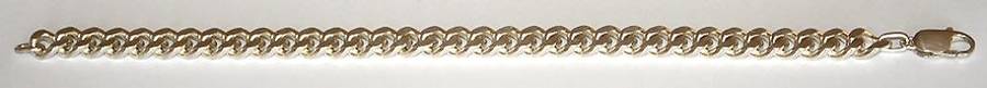 Cut curb BRACELET: 9mm wide, 24cm, sterling silver. Ready for you. Last one!
