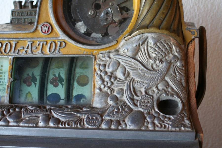 1936 Watling slot machine, model Rol-a-top Bird of Paradise =1 armed bandit =HIGHLY COLLECTIBLE
