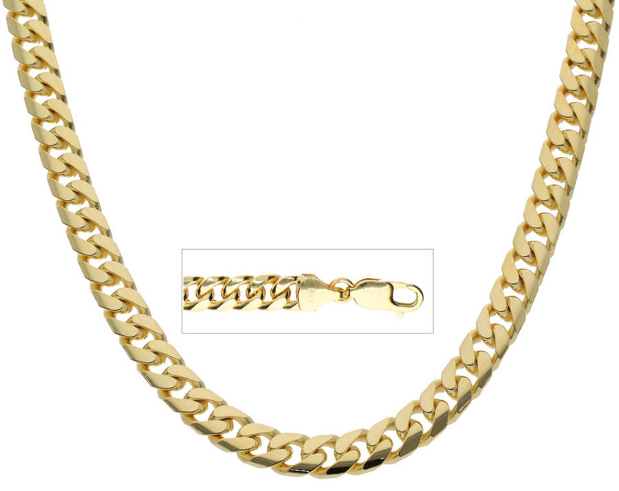9k / 9ct gold Cuban link CHAIN: 6.8mm wide, 50cm