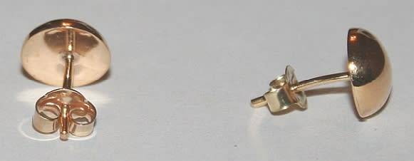 19.2k / 19.2ct Portuguese rose gold 8.8mm half ball stud EARRINGS. Ready for you. Limited!