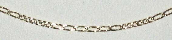 6+6 Figaro CHAIN: 1.5mm wide, 45cm. Solid 9ct gold