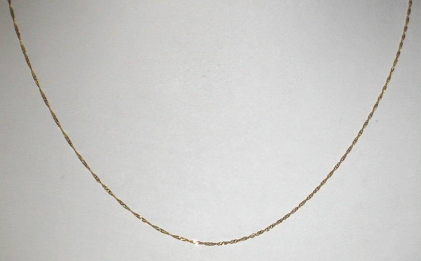 9ct yellow gold CHAIN: Singapore, 1mm wide, 45cm. Ready for you