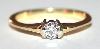 Diamond Solitaire RING: solid 18ct gold