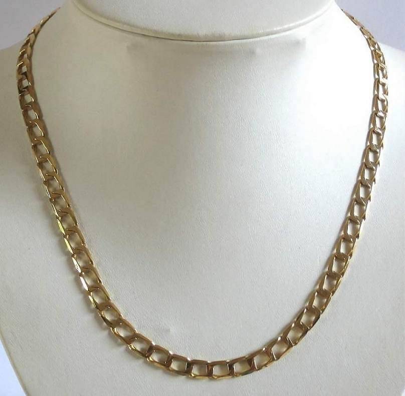 9ct gold Supreme Curb CHAIN: 5.1mm wide, 50cm