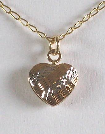 9ct gold Heart Pendant / charm: 2 tone. Ready for you