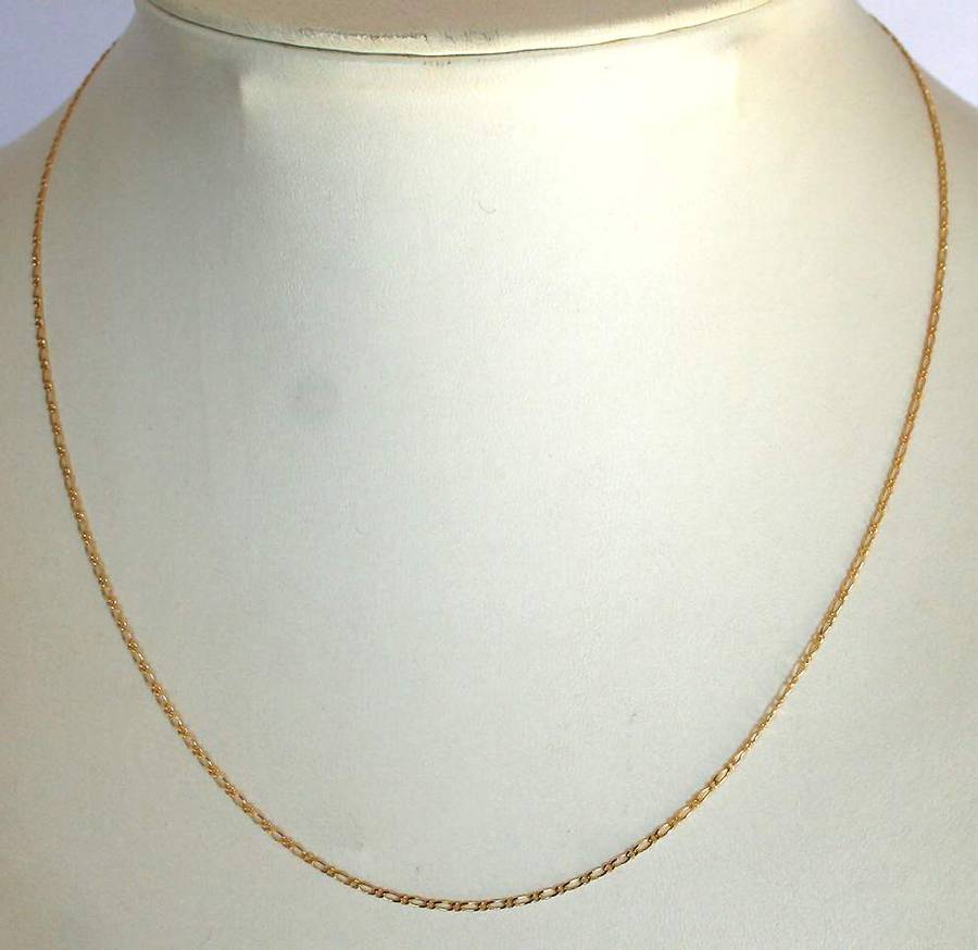 9ct gold CHAIN: 1+1 figaro, 1.35mm wide, 50cm. Ready for you
