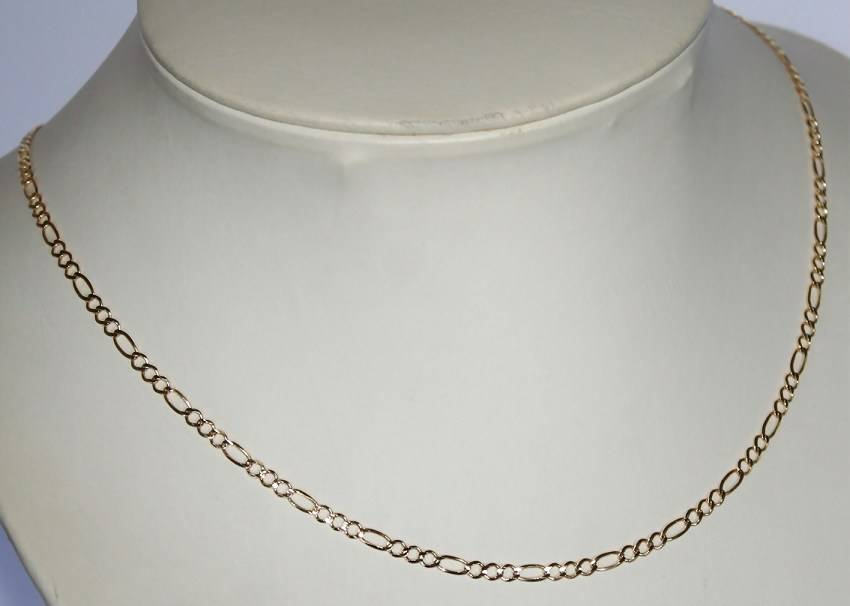 9k / 9ct gold CHAIN: 3+1 Figaro Larga, 3.2mm wide, 50cm