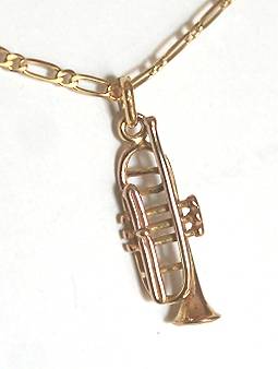 REDUCED MADLY - 9k / 9ct gold TRUMPET charm / pendant. Ready for you. Last one!