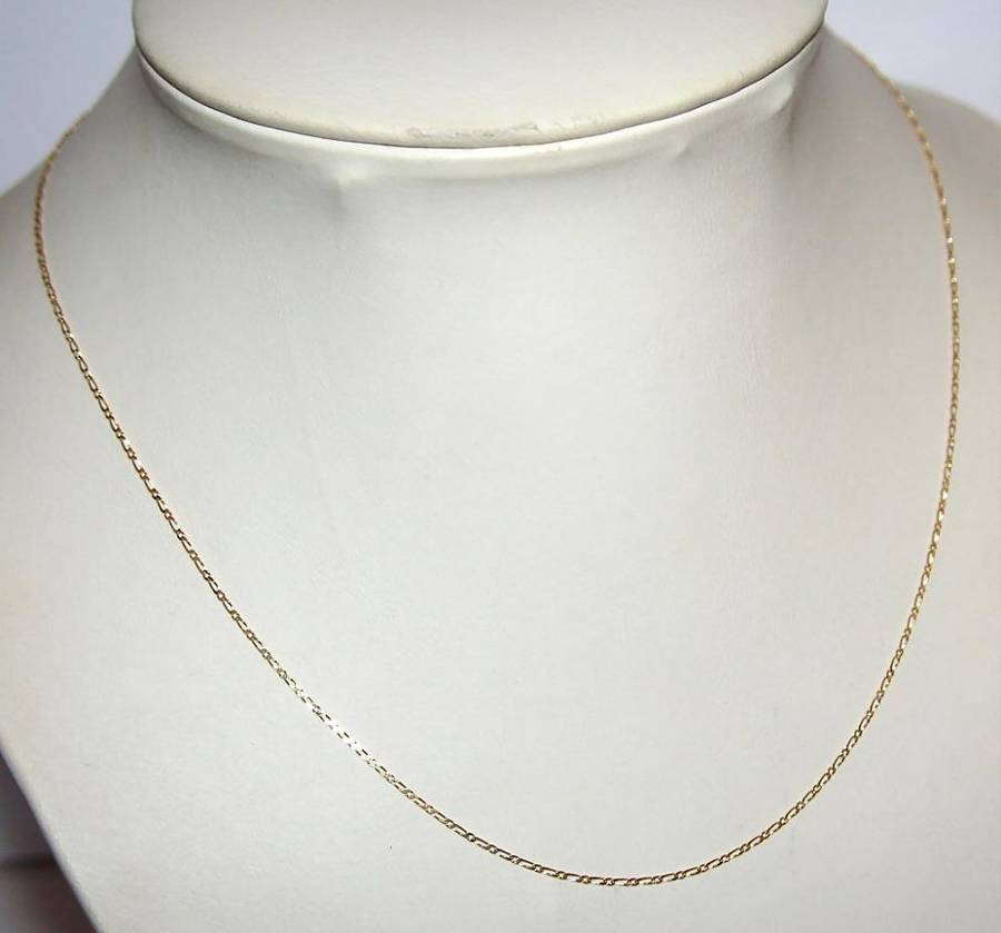 9ct gold CHAIN: 1+1 Figaro, 1.35mm, 50cm. Ready for you