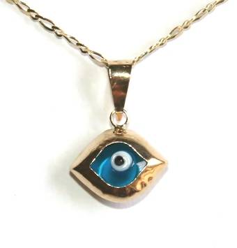 14k / 14ct gold All Seeing Eye / Evil Eye Pendant, eye shaped. Ready for you