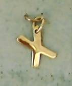9ct gold "X" initial pendant / charm