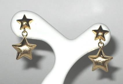 9ct gold Star Drop Earrings = Stunners!