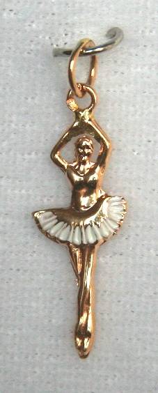Enamelled Ballerina pendant / charm: 19.2ct rose gold = "Ouro Portugues"