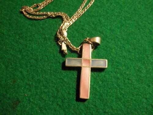 925 silver & enamel cross & Italian chain