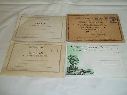 4 Vintage souvenir letter cards