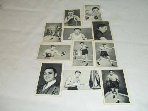 Vintage 11 cigarette cards of World-famous boxers / Weredberoemde boksers