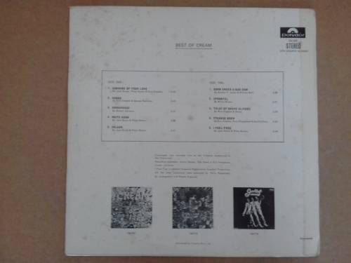 Cream - Best of Cream   ( 1969 SA released LP )