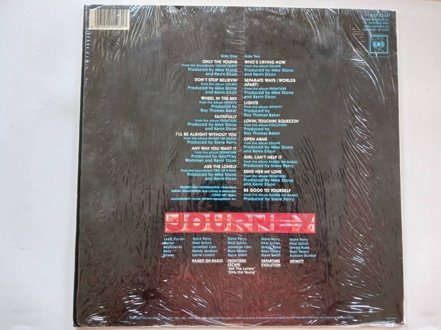 Journey - Greatest Hits  ( 1988 SA released LP )