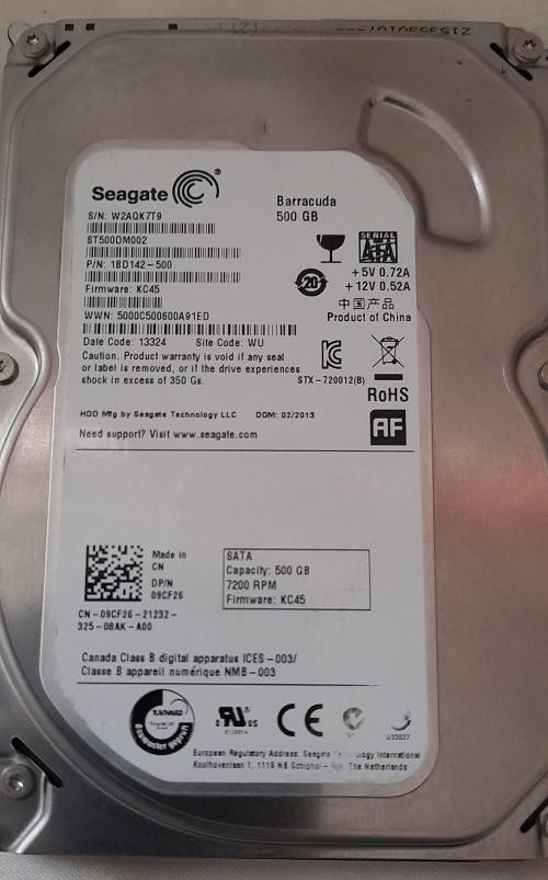Seagate 500GB - 7200 - BarraCuda SATA Internal Hard Drive
