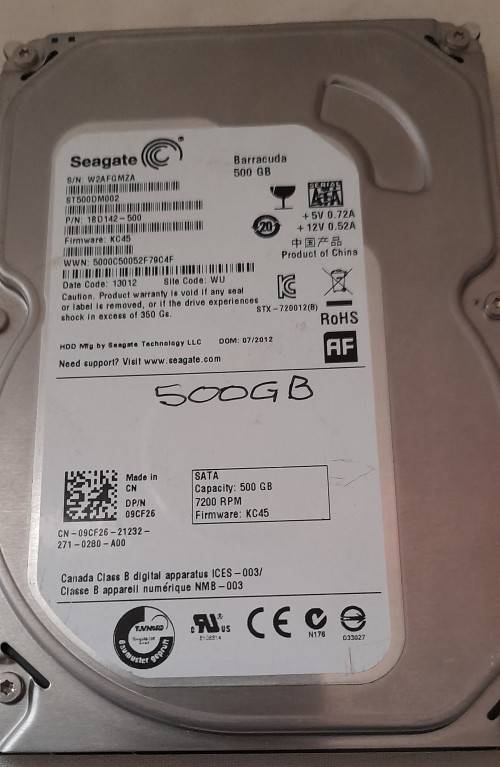 Seagate 500GB - 7200 - BarraCuda SATA Internal Hard Drive