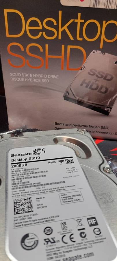 `Massive`  2TB Seagate SSHD ( SSD + Hardrive) 6Gbit/s SATA Drive for Faster Boot and Faster Access