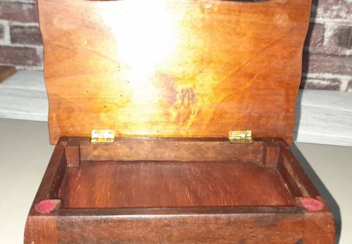 Stunning Vintage Solid Carved Out Wood Ball & Claw Ring Jewellery Case - 140mm High and 210mm Wide