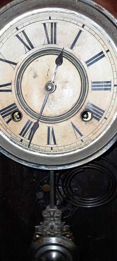 Antique Ansonia Manntle / Wall Clock Circa 1890`s in Working Condition with Key