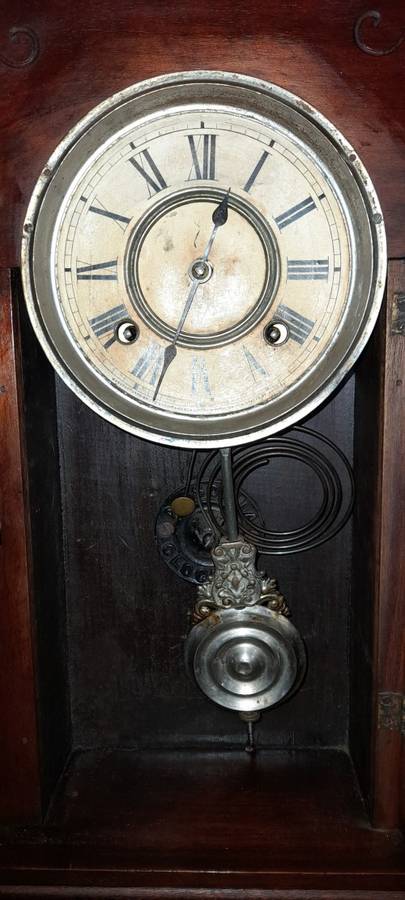 Antique Ansonia Manntle / Wall Clock Circa 1890`s in Working Condition with Key