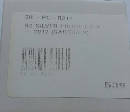 2012 PROOF SILVER R2 GAUTRAIN