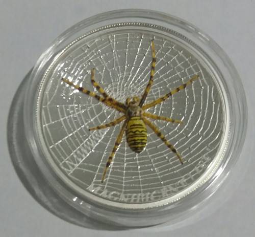 2016 MAGNIFICENT LIFE SPIDER 1OZ SILVER COIN (MINTAGE 999)