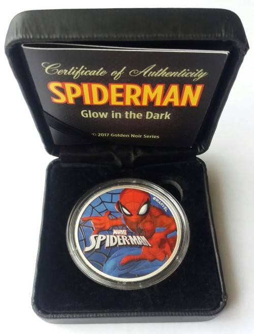 2017 SPIDERMAN 1OZ 9999 SILVER COLOUR COIN (MINTAGE OF 1000)