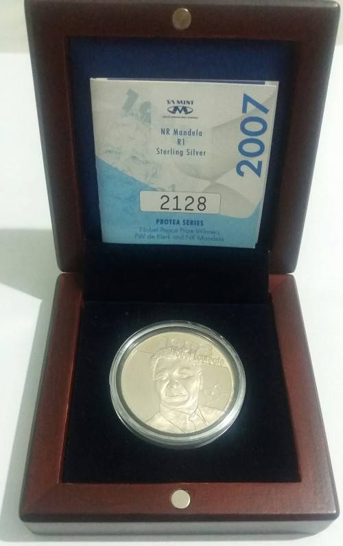 2007 NELSON MANDELA PROOF SILVER PROTEA R1