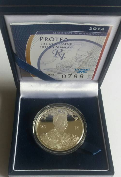 2014 NELSON MANDELA LIFE OF A LEGEND SILVER R1