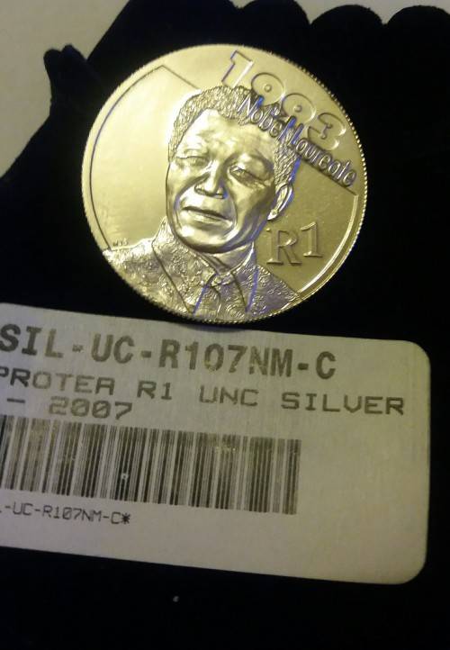 2007 NELSON MANDELA UNCIRCULATED PROTEA R1