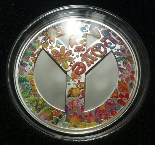1OZ PROOF SILVER `SUMMER OF LOVE`  ( MINTAGE 1968)