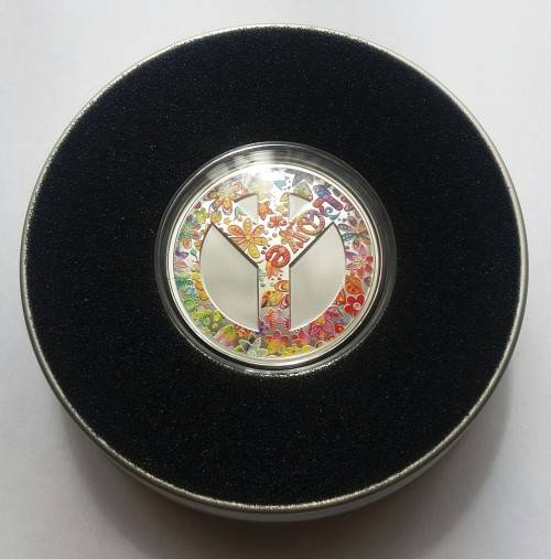 1OZ PROOF SILVER `SUMMER OF LOVE`  ( MINTAGE 1968)