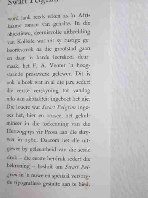 Swart Pelgrim- FA Venter