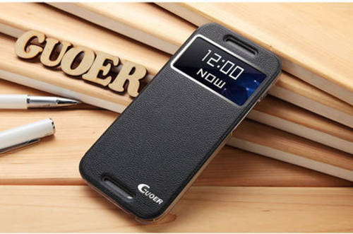 Smart Wake up & Sleep S View Window case for HTC ONE M8 (Black)