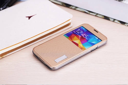 ROCK S-VIEW ELEGANCE COVER CASE FOR SAMSUNG GALAXY S5 (Gold)