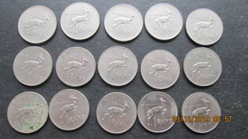 15 X R1 COINS VARIOUS DATES AS PER IMAGES SEE DESCRIPTION (ONE BID FOR ALL)