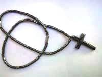 Hematite Necklace with Cross Pendant - Unisex - 40cm
