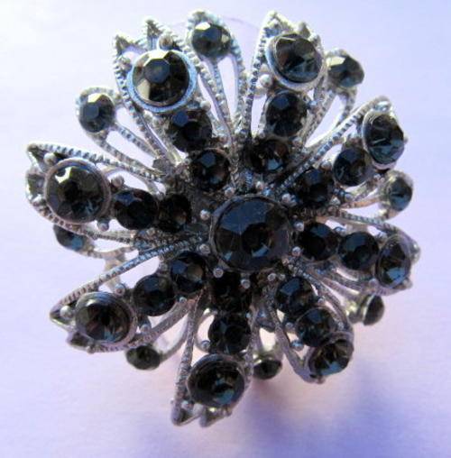 Black Rhinestones Ring
