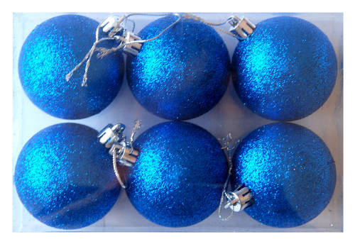 Christmas Ball decorations 2 sets of 6 balls, Green AND blue