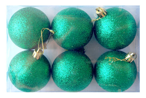 Christmas Ball decorations 2 sets of 6 balls, Green AND blue