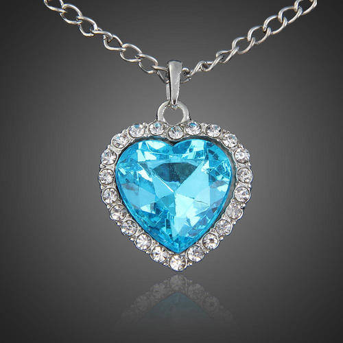 Blue Zircon Heart of Ocean Necklace