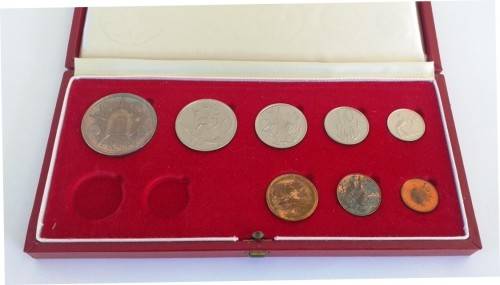 1974 Long Proof Set with SILVER R1 - Stunning toning on 1c & 1/2 cents - No Gold coins