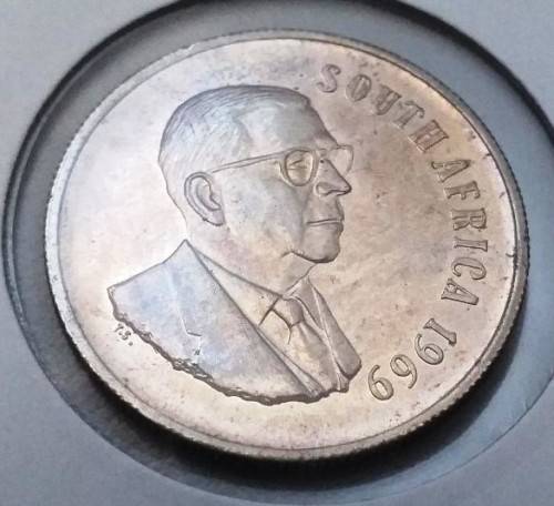 1969 RSA SILVER R1 (Afrikaans & English - Eben Donges) (Uncirculated) (BID PER COIN TO TAKE BOTH)